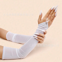 Women's Sheer Mesh Fingerless Arm Sleeves for Cosplay & Parties