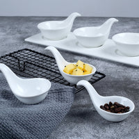 Ceramic Caviar Spoon and Sauce Dish Set, Japanese Style Appetizer Bowls