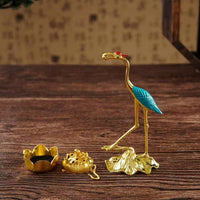 Auspicious Cloud Red-Top Crane Incense Burner Hanging Censer for Indoor Home Decor