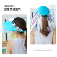 Women's Ice Silk Sun Protection Shawl Hat with Empty Top and Cooling Feel for Outdoor Activities