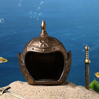 Aquarium Decoration Hideaway Helmet Skull Ceramic Breeding Cave for Fish Shrimp Reptiles