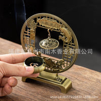 Dragon Gate Fish Copper Incense Burner Mini Hanging Censer for Indoor Tea Table Decor