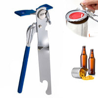 One-Handed Can Opener Stainless Steel Manual Jar Lid Remover for Kitchen