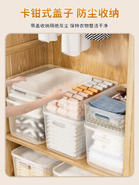 Stackable Frosted Storage Bins with Lids for Toys, Snacks, and Clothing Organization