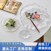 Ins-style Irregular Glacier Glass Dessert Plate Snack Dish