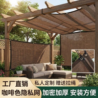 Brown Privacy Screen Shade Netting for Patio Balcony Fence, Thickened UV-Resistant Sunshade