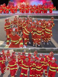 Kids' Firefighter Role Play Costume Set with Helmet and Belt for Performances and Drills
