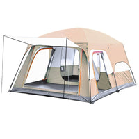 Large Outdoor Camping Tent for 4-12 People - Waterproof Family Villa Tent with Two Rooms and One Hall