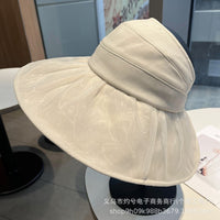 Women's Summer Ponytail Sun Hat with Mesh Face Cover - Adjustable Empty Top for Outdoor Beach Vacation