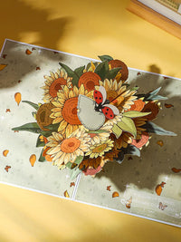 Sunflower Four-Leaf Clover 3D Pop-Up Card for Birthday, Christmas, New Year, and All Occasions