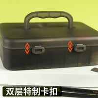 Portable Double-Layer Sketch Pencil Box Art Supply Storage Case