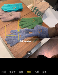Embroidered Smiley Face Rabbit Hair Gloves for Women, Thickened Warm Winter Cycling Windproof