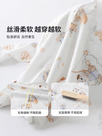 Kids' Summer Pure Cotton Seven-Sleeve Pajama Set for Boys and Girls, Thin A-Class Boneless Homewear