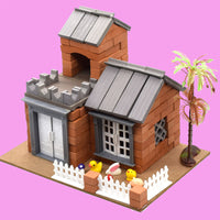 Mini Mason Building Model Kit DIY Small Bricks Real Cement House Construction Toy for Kids