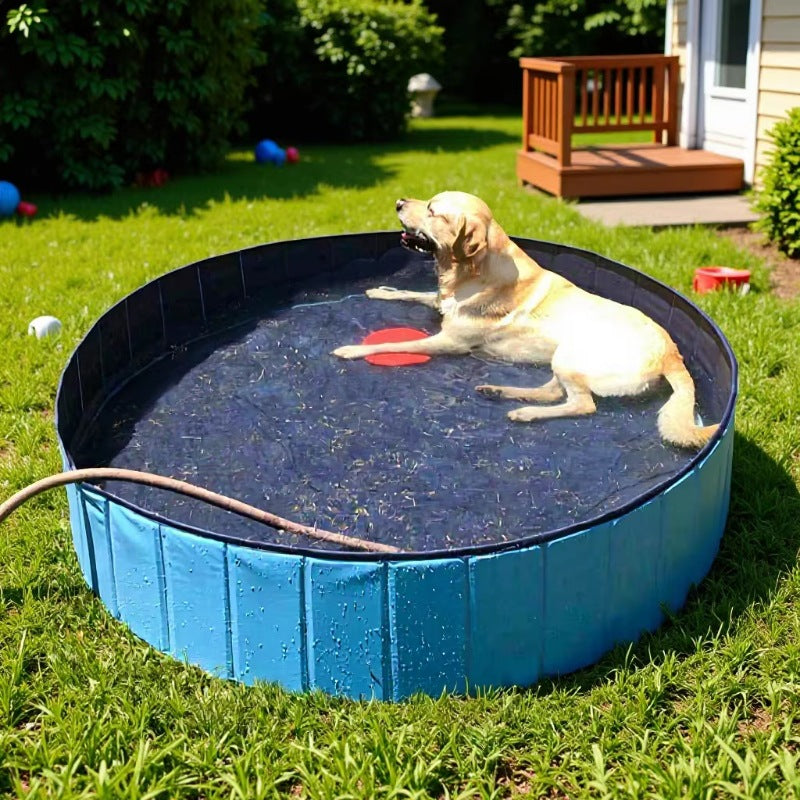 Foldable PVC Pet Swimming Pool for Dogs and Cats, Portable Bathing Tub