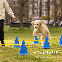 Dog Agility Training Kit Pet Obstacle Course Jump Hurdle Cones Poles Set for Canine Exercise