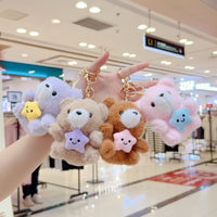 Cute Bear Plush Keychain Pendant for Bags and Keys, Wedding Toss Doll