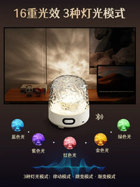 Junchun Ripple Star Projector Night Light with Bluetooth Speaker for Bedroom Ambiance and Gifts