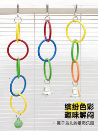 Parrot Swing Toy with Colorful Hanging Rings for Small to Medium Birds