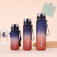 Gradient Frosted Water Bottle with Straw, Large Capacity Portable Sports Water Jug for Summer