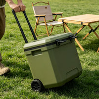 Portable Rolling Cooler with Wheels for Outdoor Camping Fishing and Food Storage