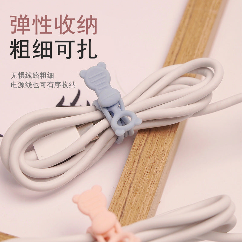 Multi-functional Silicone Cable Organizer Ties for Earphones and Charging Cords