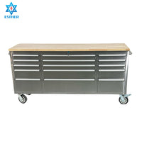 72-Inch 15-Drawer Rolling Tool Chest with Stainless Steel Worktop