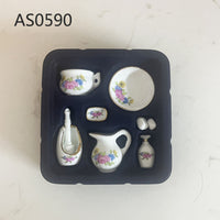 Miniature Ceramic Rose Flower Vase Dollhouse Bathroom Decor