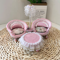 1:12 Dollhouse Miniature Living Room Furniture Set with Sofa and Table Lamp