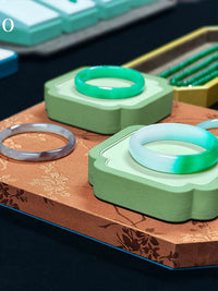 Chinese Style Jewelry Display Stand for Countertop, Jade & Pearl Tray