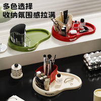 Cosmetic Desktop Storage Tray Jewelry Organizer Bathroom Vanity Tray Multi-Compartment Sundries Box Office Supplies Stationery Holder