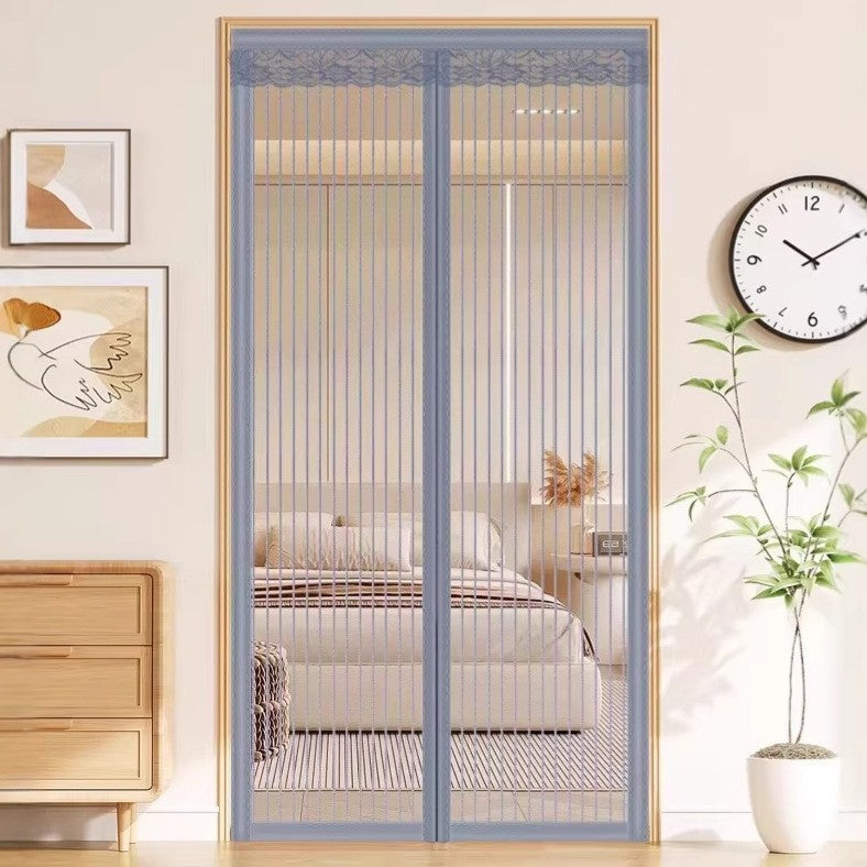 Magnetic Screen Door with Full-Strip Closure for Mosquito Protection, Punch-Free Installation