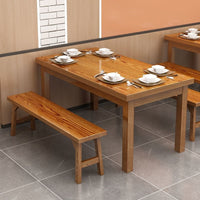 Solid Wood Restaurant Dining Table and Stool Set for Noodle Shops and Eateries