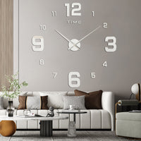 Large 3D DIY Acrylic Wall Clock Modern European Style Digital Sticker Clock