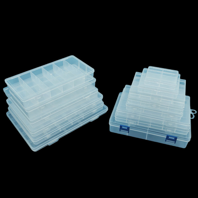 Multi-Grid Plastic Storage Box for Small Parts, Hardware, Jewelry, and Electronic Components