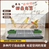 Foldable Bird Cage for Parrots and Small Birds, Escape-Proof Pet Cage with Tray and Perch