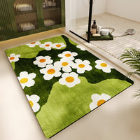Floral Diatomaceous Earth Bath Mat Quick Dry Absorbent Non-Slip Bathroom Floor Mat
