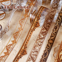 Retro Story European Carved Washi Tape for Journaling and Decoration
