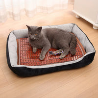Pet Cooling Bamboo Mat for Dogs and Cats, Summer Mahjong Style Sleeping Pad for Kennels and Beds