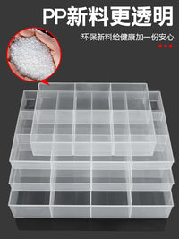 Multi-Compartment Transparent Plastic Storage Box for Small Parts and Electronic Components