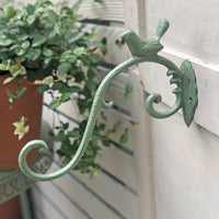 Cast Iron Bird Wall Hook for Hanging Baskets and Planters, Vintage Style Garden Decor