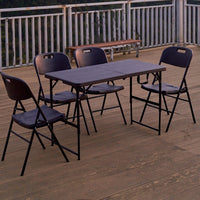Portable Folding Outdoor Table for Camping, Picnics, and Markets - Rectangular Plastic Dining Table