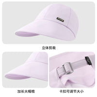 Women's UV Protection Ice Silk Sun Hat with Wide Brim and Face Shield