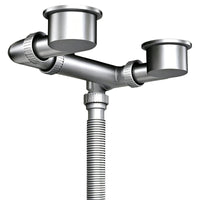 Kitchen Sink Drain Pipe Kit with Anti-Odor Valve for Single/Double Basins
