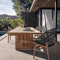 Outdoor Nordic Solid Wood Rattan Sofa Set for Patio Garden Balcony