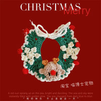 Pet Christmas Knitted Collar and Hat Set for Cats and Dogs