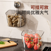 Suction Cup Wall-Mounted Storage Basket for Kitchen Ginger Garlic Onion