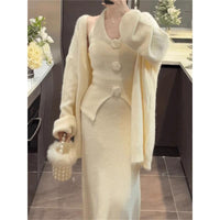 Women's 2025 Autumn/Winter Romantic Cardigan & Floral Vest Set