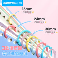 KW-triO Colorful Loose Leaf Binder Rings Plastic Snap Fasteners for Journals and Planners