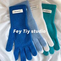 100% Merino Wool Touchscreen Gloves for Women, Thickened Warm Winter Full Finger Gloves